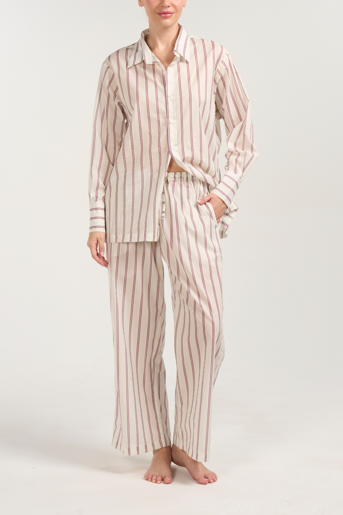 Oversized Lounge Set - Plum Stripe