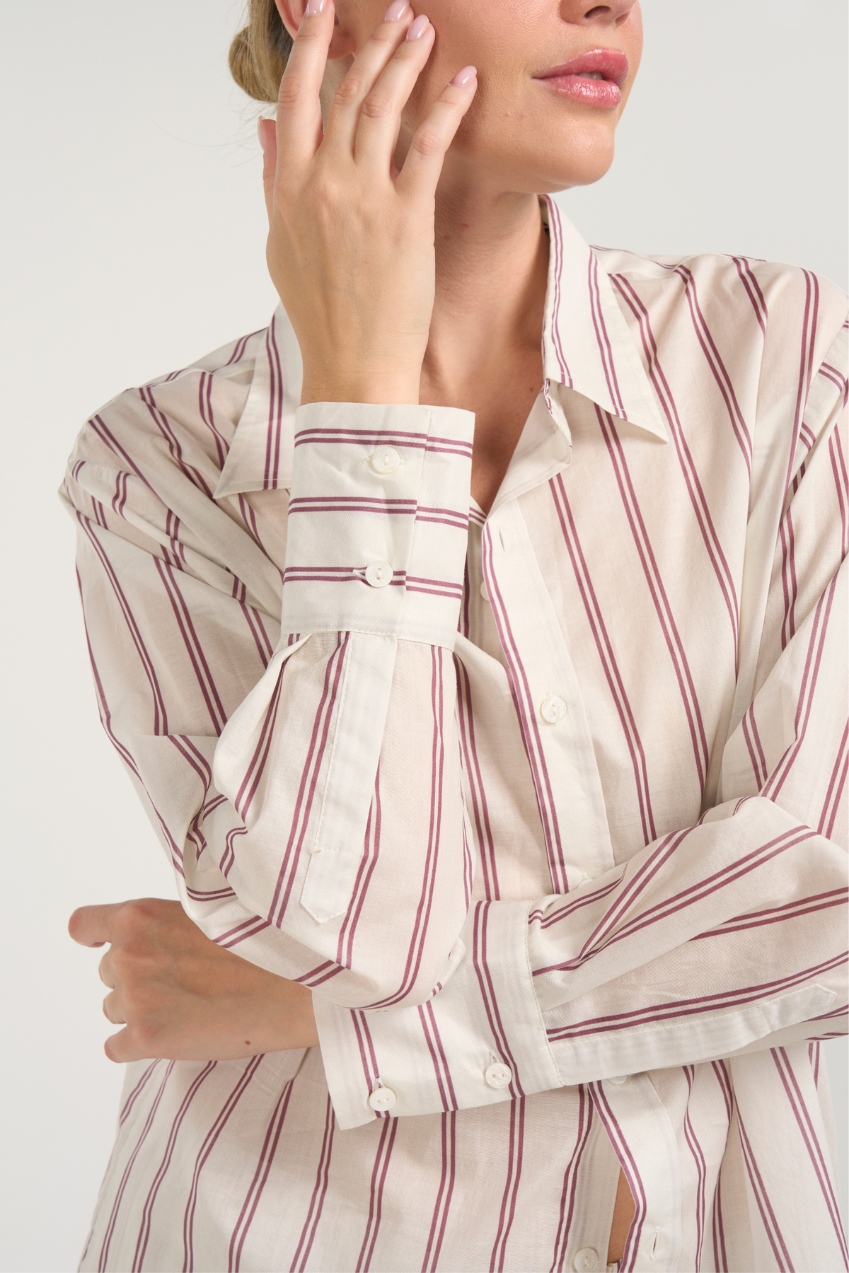 Oversized Lounge Set - Plum Stripe