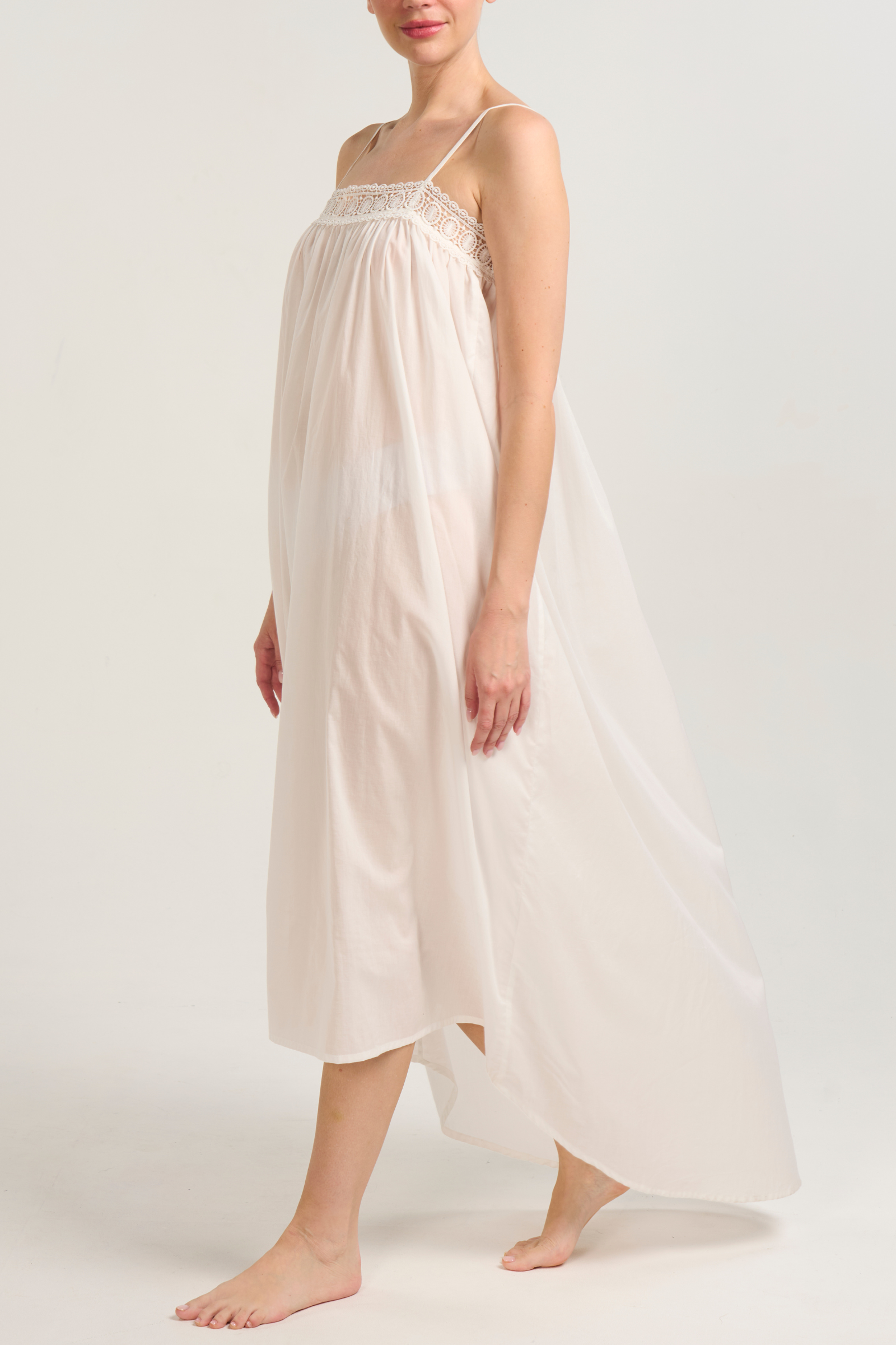 Lace Detailed Nightgown - White