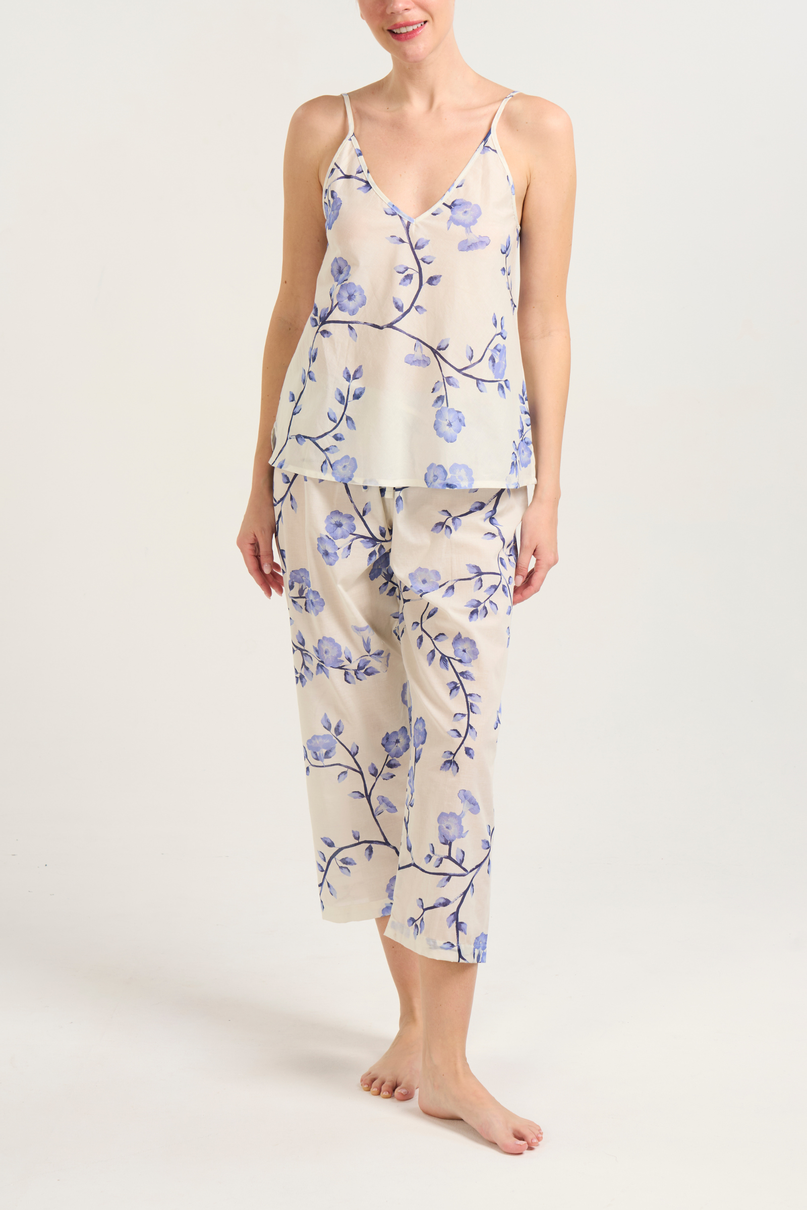 Cami Cropped Pant PJ Set - Riviera Bloom