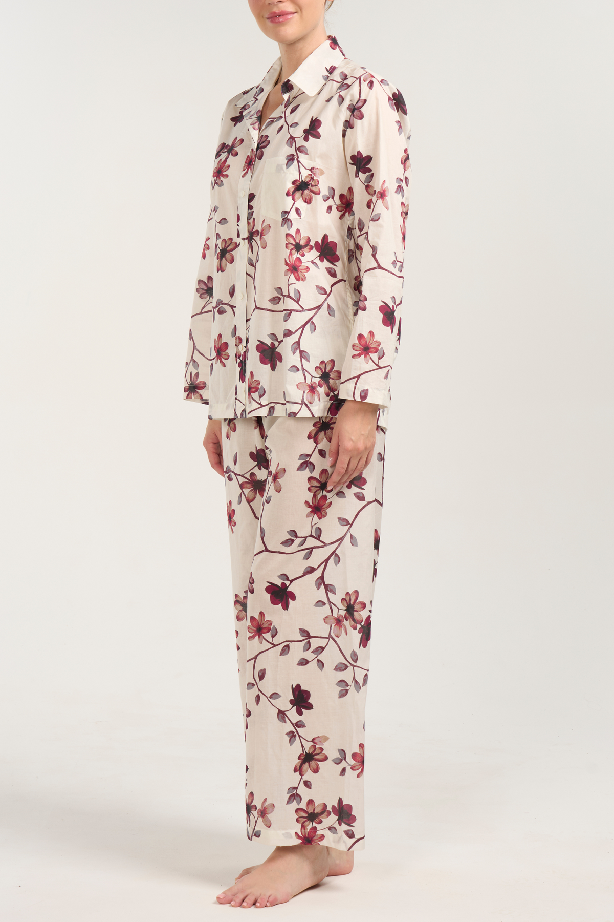 Long Sleeve Pajama Set - Velvet Floral
