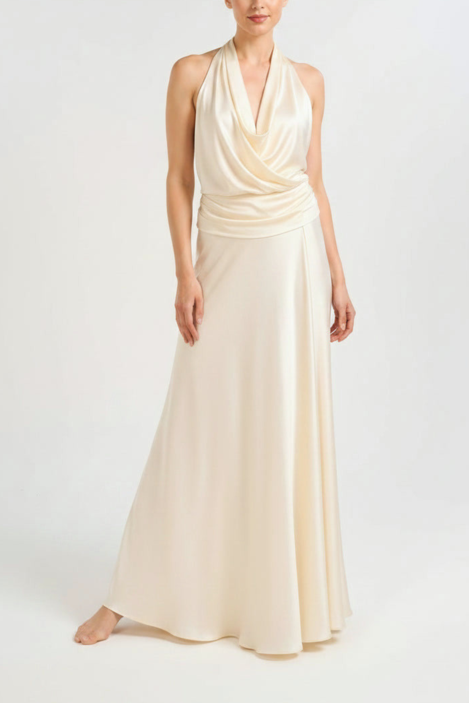 Silk Halter Top - Cream