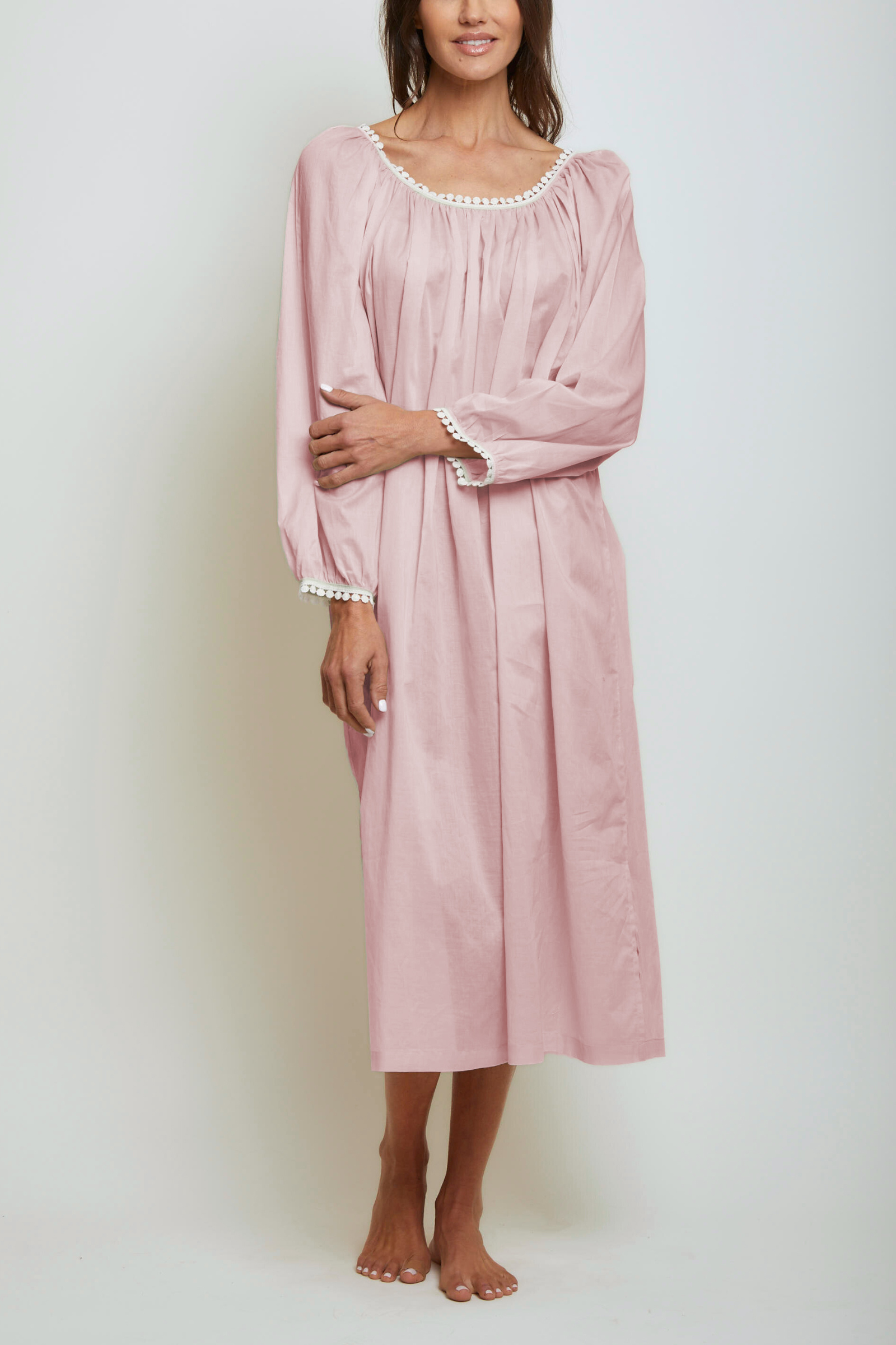 Thilda Long Nightgown - Pink