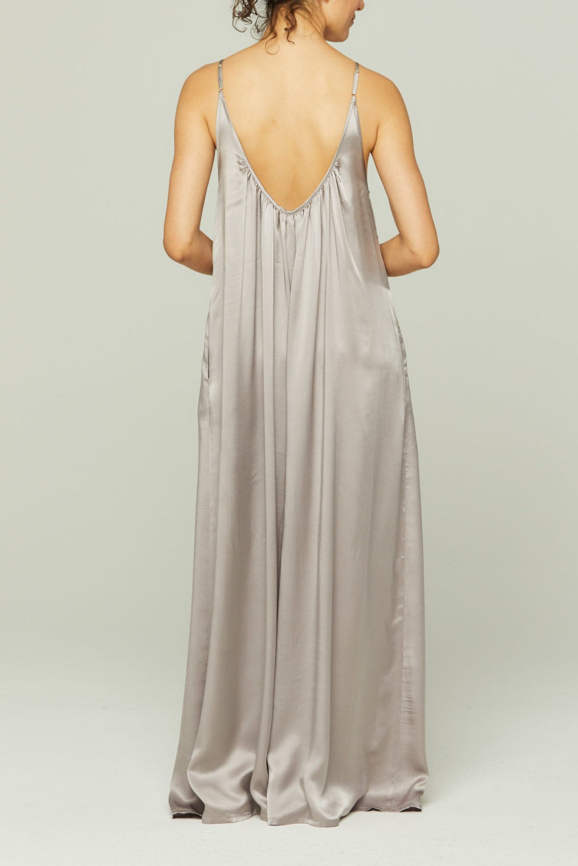 Silk Charmeuse Jumpsuit - Putty