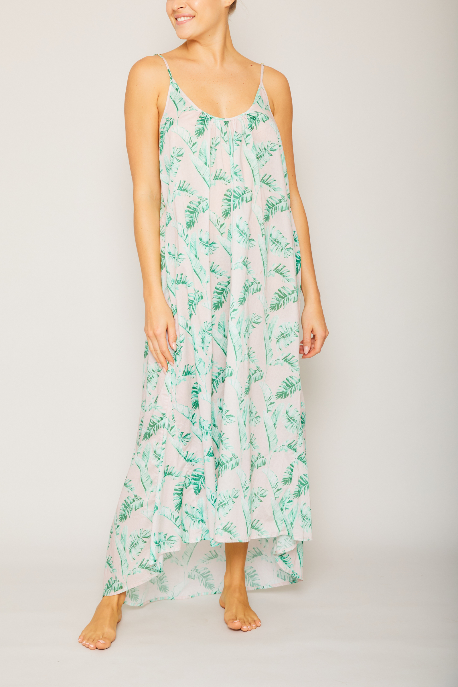 Banana Leaves High Low Dress - Pink