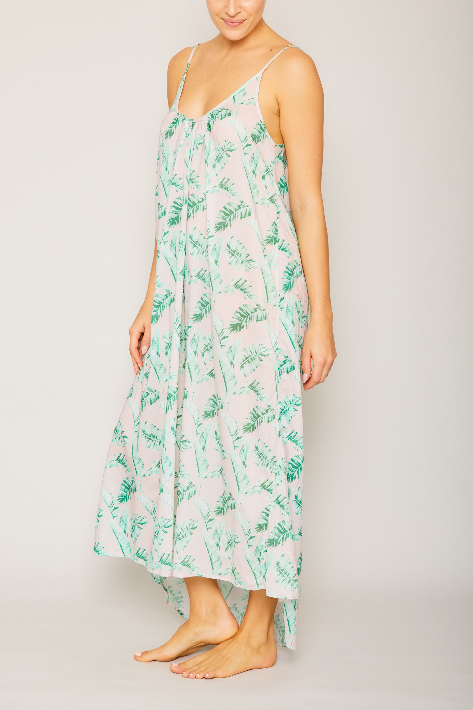 Banana Leaves High Low Dress - Pink