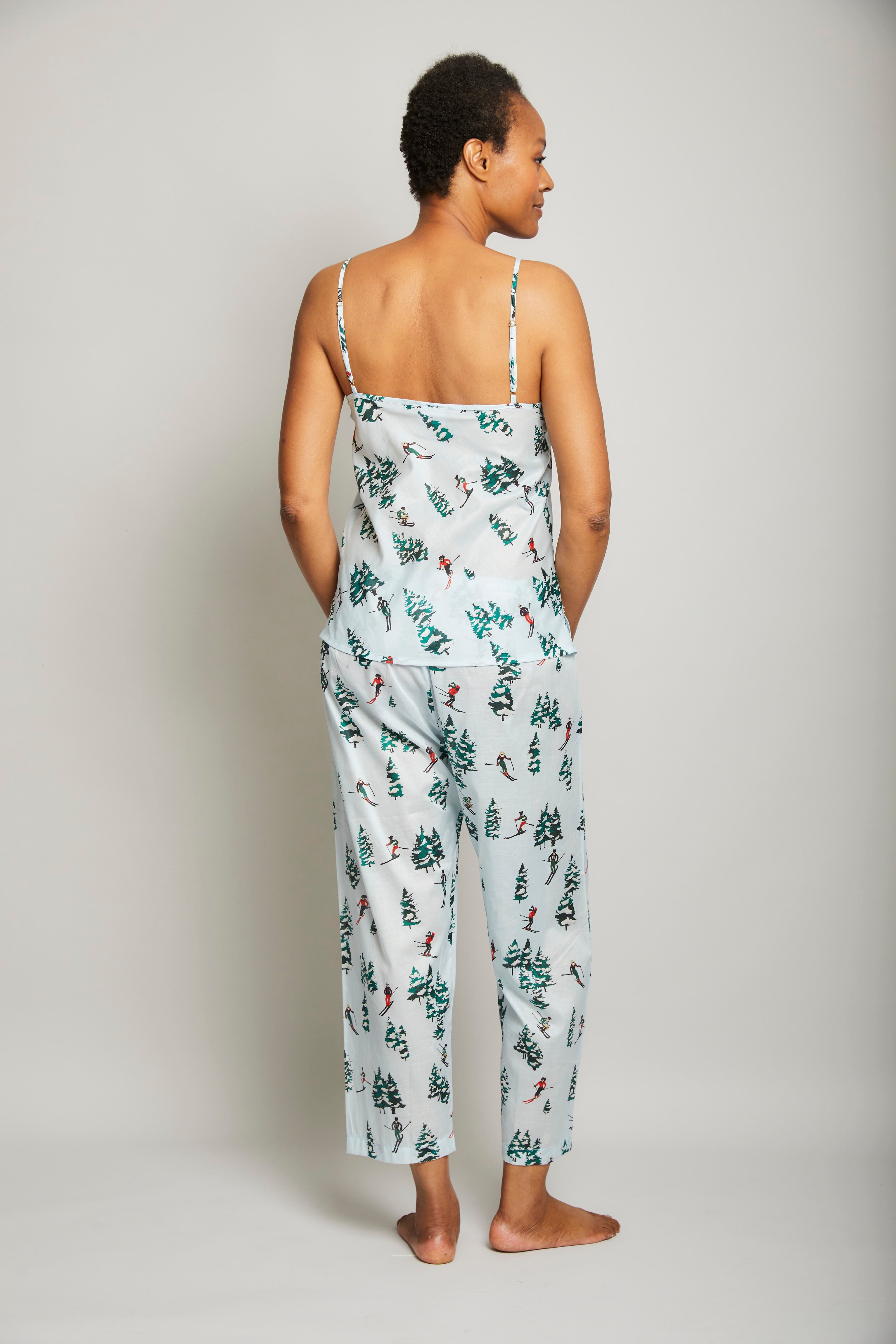 Downhill Skiers Cami Cropped Pant PJ Set