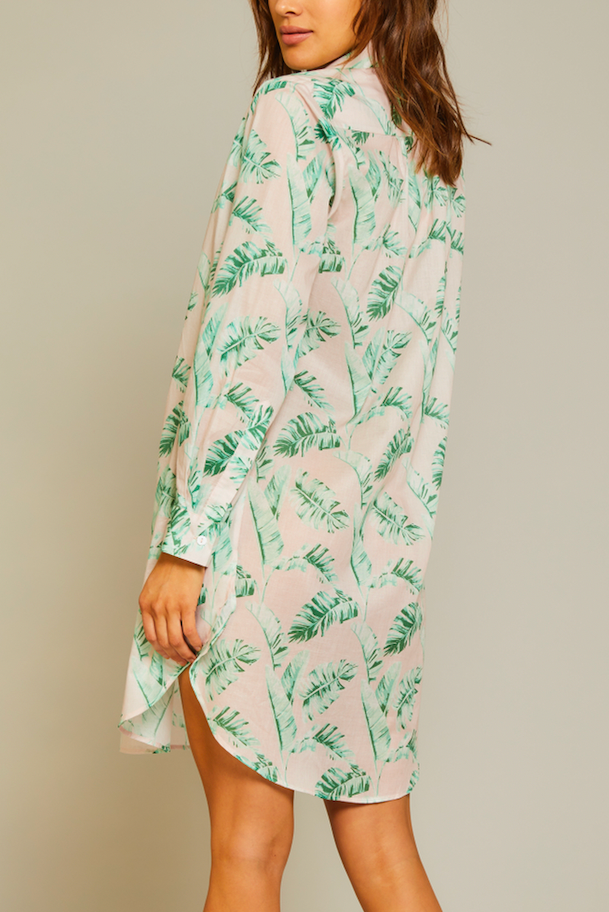 Banana Leaves Romeo Sleep Shirt - Pink